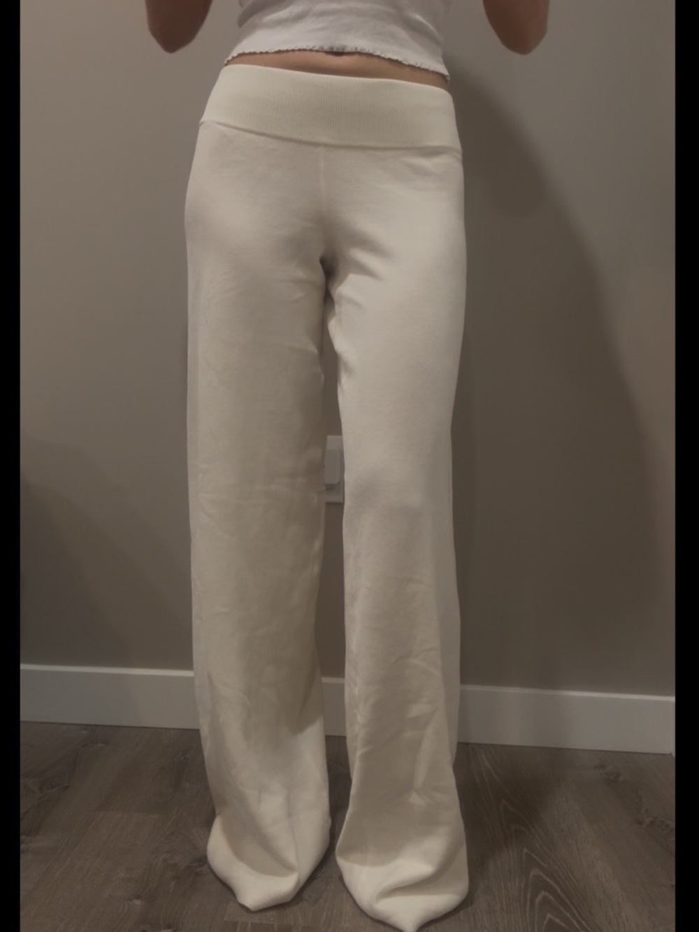 Garage Chenille Low Rise Pants in Cream - Picture 3 of 7